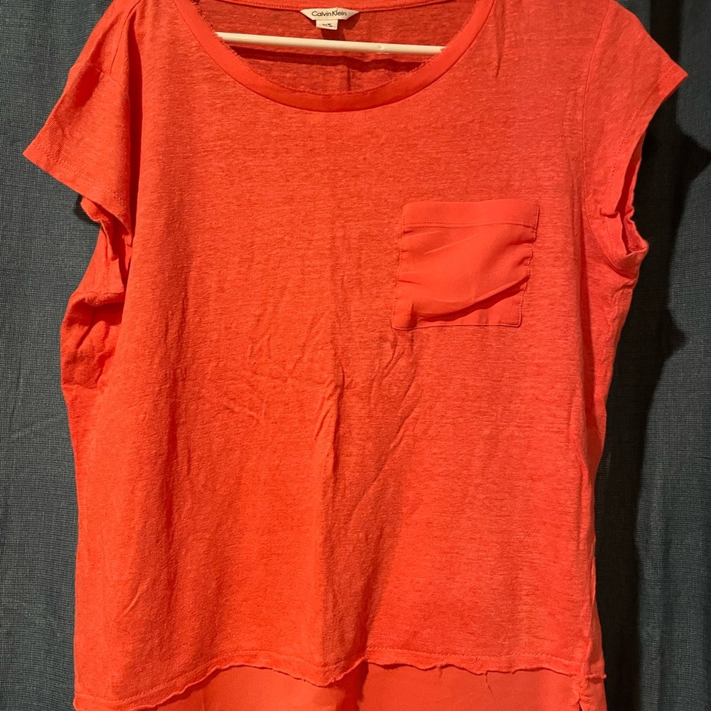Calvin Klein Orange Boxy T-Shirt Short Sleeve